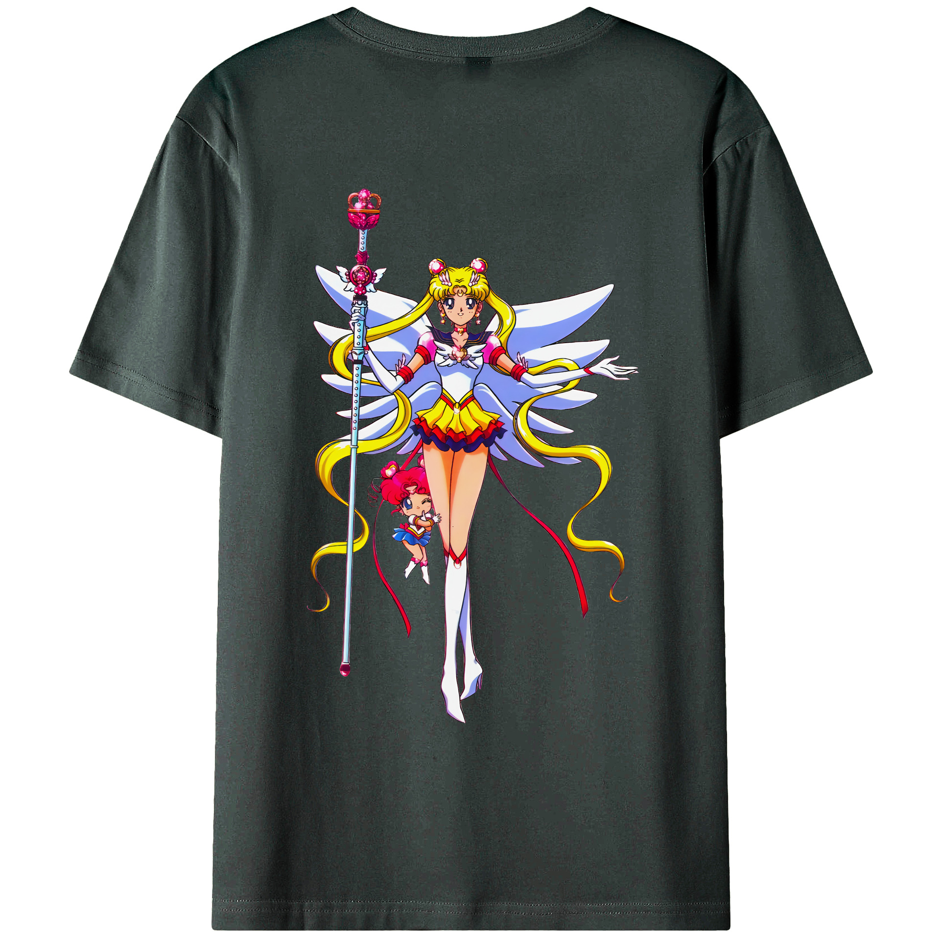 （画像用） 美少女戦士セーラームーン 月野 うさぎ つきの うさぎ Sailor Moon Tsukino Usagi 綿100％ メンズ半袖Tシャツ（バックプリント） 通気性
